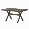 Meya Dining Table | 59" Rectangular Top | Farmhouse Frame | Gray Wood