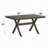 Meya Dining Table | 59" Rectangular Top | Farmhouse Frame | Gray Wood