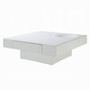 Keya Coffee Table | 43" Square Plinth Top | High Gloss White Finish