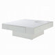 Keya Coffee Table | 43" Square Plinth Top | High Gloss White Finish