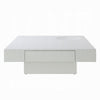 Keya Coffee Table | 43" Square Plinth Top | High Gloss White Finish