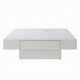 Keya Coffee Table | 43" Square Plinth Top | High Gloss White Finish