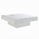 Keya Coffee Table | 43" Square Plinth Top | High Gloss White Finish