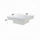 Keya Coffee Table | 43" Square Plinth Top | High Gloss White Finish