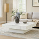Keya Coffee Table | 43" Square Plinth Top | High Gloss White Finish