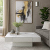 Keya Coffee Table | 43" Square Plinth Top | High Gloss White Finish