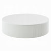 Del Modern Coffee Table | 47" Round Top | Glossy White Ribbed Base