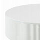 Del Modern Coffee Table | 47" Round Top | Glossy White Ribbed Base