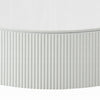 Del Modern Coffee Table | 47" Round Top | Glossy White Ribbed Base