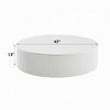 Del Modern Coffee Table | 47" Round Top | Glossy White Ribbed Base