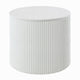Del Modern Side End Table | 22" Round Top | Glossy White Ribbed Base