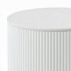 Del Modern Side End Table | 22" Round Top | Glossy White Ribbed Base