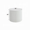 Del Modern Side End Table | 22" Round Top | Glossy White Ribbed Base