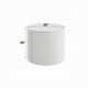 Del Modern Side End Table | 22" Round Top | Glossy White Ribbed Base