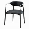 Vonn Dining Armchair Set of 2 | Faux Leather | Curved Back | Black Metal