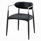 Vonn Dining Armchair Set of 2 | Faux Leather | Curved Back | Black Metal