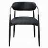 Vonn Dining Armchair Set of 2 | Faux Leather | Curved Back | Black Metal