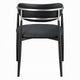 Vonn Dining Armchair Set of 2 | Faux Leather | Curved Back | Black Metal