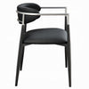 Vonn Dining Armchair Set of 2 | Faux Leather | Curved Back | Black Metal