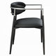 Vonn Dining Armchair Set of 2 | Faux Leather | Curved Back | Black Metal