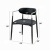 Vonn Dining Armchair Set of 2 | Faux Leather | Curved Back | Black Metal