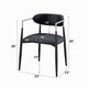 Vonn Dining Armchair Set of 2 | Faux Leather | Curved Back | Black Metal