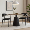 Vonn Dining Armchair Set of 2 | Faux Leather | Curved Back | Black Metal