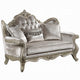 Bertha Baroque Loveseat with 3 Pillows | Tufted Champagne Gray | 70"