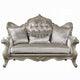 Bertha Baroque Loveseat with 3 Pillows | Tufted Champagne Gray | 70"