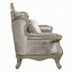 Bertha Baroque Loveseat with 3 Pillows | Tufted Champagne Gray | 70"