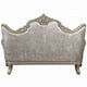 Bertha Baroque Loveseat with 3 Pillows | Tufted Champagne Gray | 70"