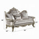 Bertha Baroque Loveseat with 3 Pillows | Tufted Champagne Gray | 70"