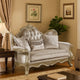 Bertha Baroque Loveseat with 3 Pillows | Tufted Champagne Gray | 70"