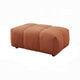 Leya Modular Ottoman | Tufted Coral Red Linen | 43" Rectangular Seat