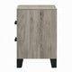 Rachy Nightstand | 2 Drawers w Black Metal Handles | Farmhouse Light Gray