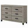 Rachy Dresser | 6 Drawers with Black Handles | Farmhouse Light Gray