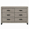 Rachy Dresser | 6 Drawers with Black Handles | Farmhouse Light Gray