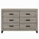 Rachy Dresser | 6 Drawers with Black Handles | Farmhouse Light Gray