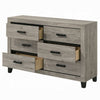 Rachy Dresser | 6 Drawers with Black Handles | Farmhouse Light Gray