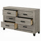Rachy Dresser | 6 Drawers with Black Handles | Farmhouse Light Gray