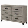 Rachy Dresser | 6 Drawers with Black Handles | Farmhouse Light Gray