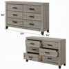 Rachy Dresser | 6 Drawers with Black Handles | Farmhouse Light Gray