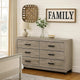 Rachy Dresser | 6 Drawers with Black Handles | Farmhouse Light Gray