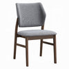 Nory Dining Side Chair Set of 2 | Gray Linen Seat & Back | Walnut Brown