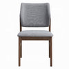 Nory Dining Side Chair Set of 2 | Gray Linen Seat & Back | Walnut Brown