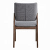 Nory Dining Side Chair Set of 2 | Gray Linen Seat & Back | Walnut Brown