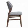 Nory Dining Side Chair Set of 2 | Gray Linen Seat & Back | Walnut Brown