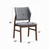 Nory Dining Side Chair Set of 2 | Gray Linen Seat & Back | Walnut Brown