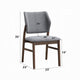 Nory Dining Side Chair Set of 2 | Gray Linen Seat & Back | Walnut Brown