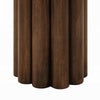Sana Side End Table | 20" Round Top | Rustic Fluted Base | Dark Brown